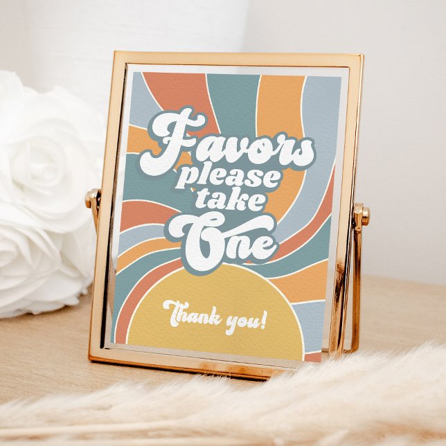 Favors Groovy Retro Sunshine Baby Shower Sign (Creator Uploaded)