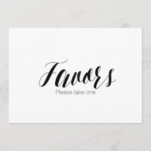 "Favors Please take one" Wedding Sign Invitation
