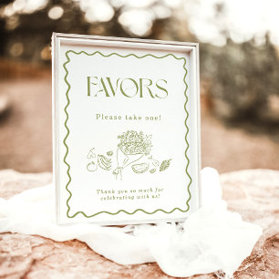 Favors Sign Fresh Off the Market Bridal Shower