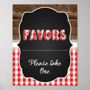 Favors Sign - Red Baby Q