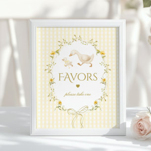 Favors Silly Goose gender neutral gingham Poster