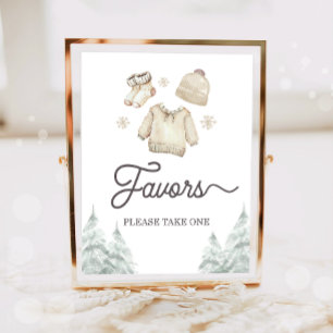 Favors Watercolor Winter Baby It's Cold Outside Poster