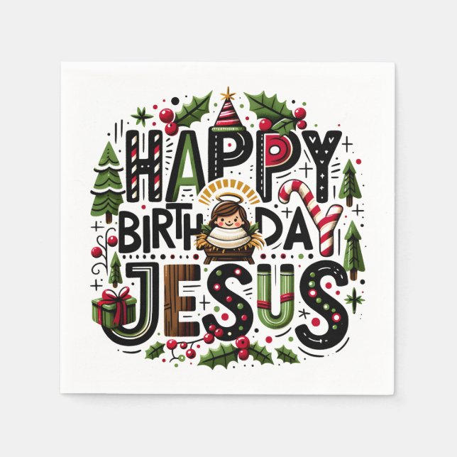 favour bag HBD Jesus Napkin (Front)