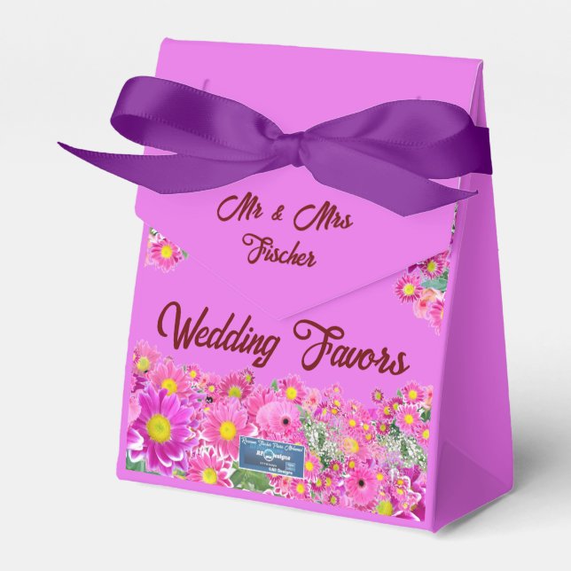 Favour Box Bow2(Pink Flower Mix) RFPMDesigns ©️202 (Front Side)