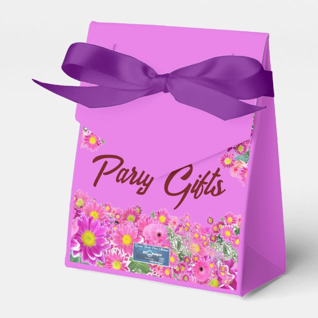 Favour Box Bow (Pink Flower Mix) RFPMDesigns ©️202 (Front Side)