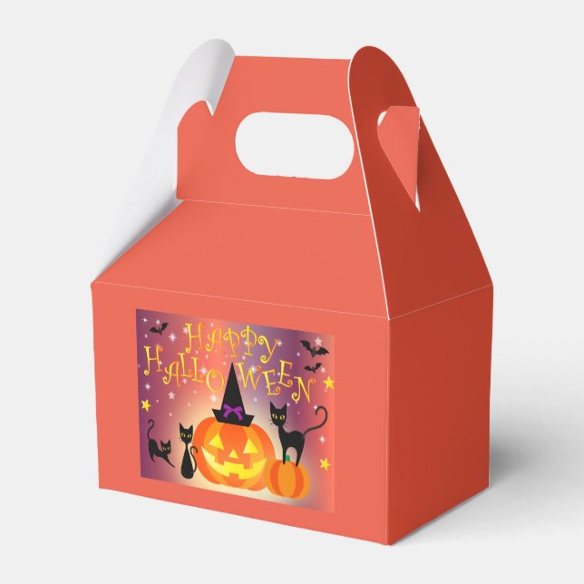 Favour Box Decorated Jack-O'- Lantern Halloween (Back Side)