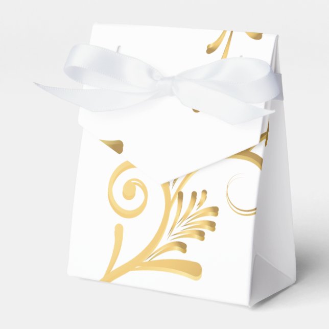 Favour Box-Fancy Gold Printed Favour Box (Front Side)