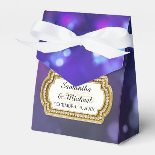 Favour Box Glam Bokeh Sparkle Glitter Black Tie