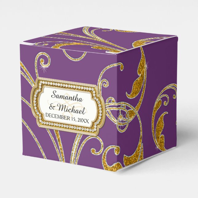 Favour Box Glam Old Hollywood Regency Black Tie (Front Side)