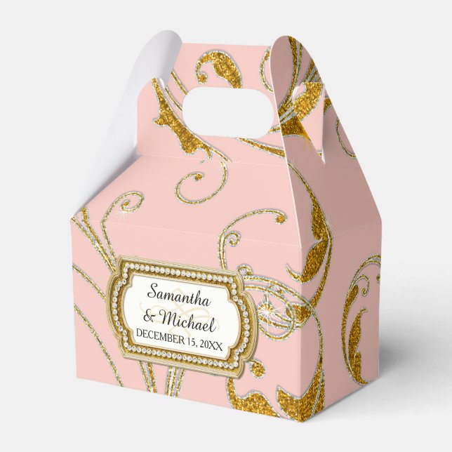 Favour Box Glam Old Hollywood Regency Black Tie (Front Side)