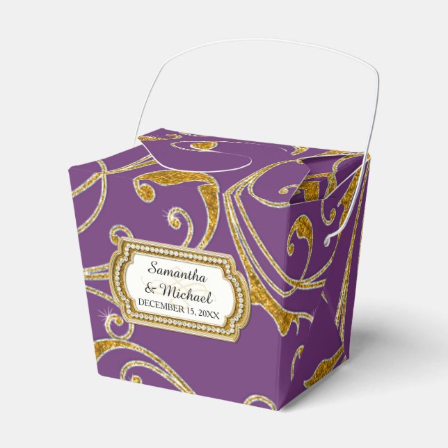 Favour Box Glam Old Hollywood Regency Black Tie (Front Side)