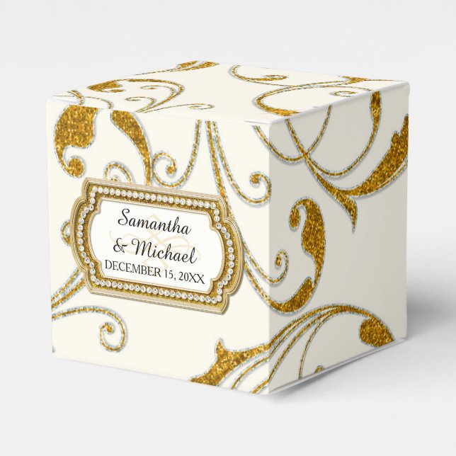 Favour Box Glam Old Hollywood Regency Black Tie (Front Side)