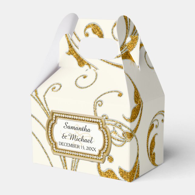 Favour Box Glam Old Hollywood Regency Black Tie (Front Side)