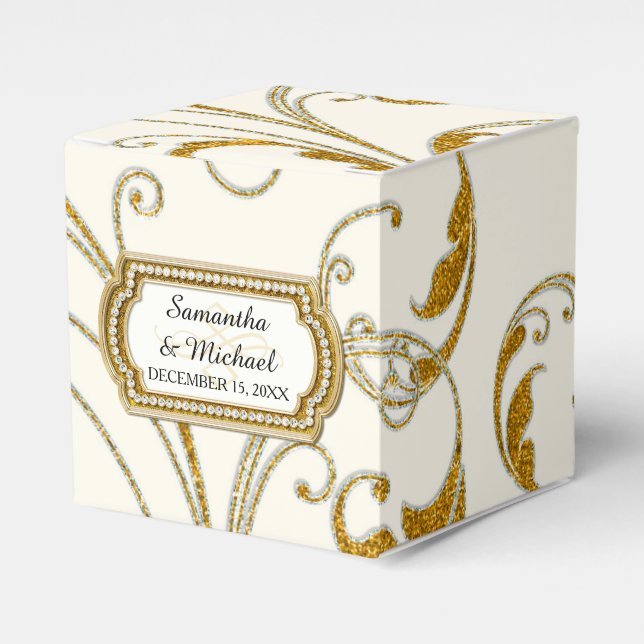 Favour Box Glam Old Hollywood Regency Black Tie (Front Side)