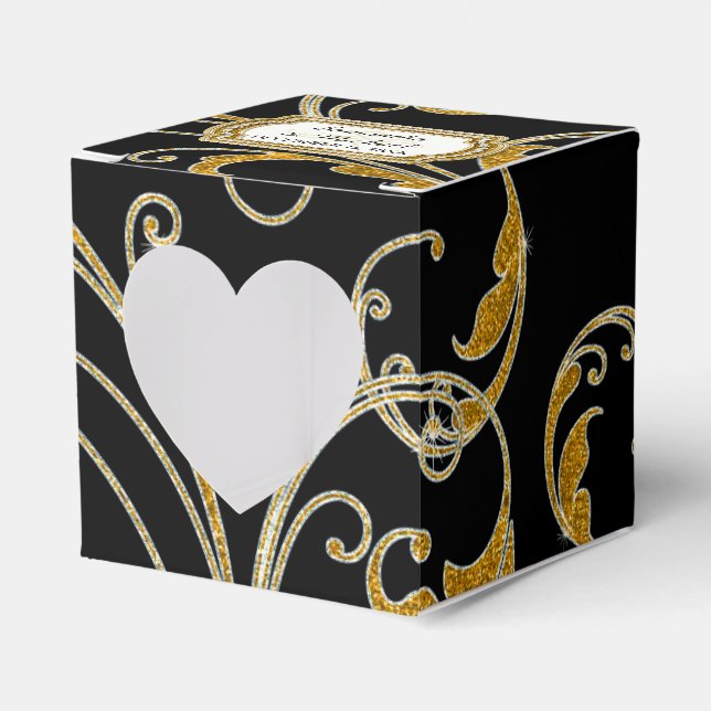 Favour Box Glam Old Hollywood Regency Black Tie (Front Side)