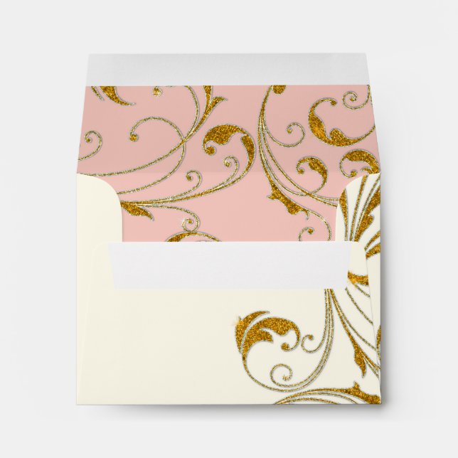 Favour Box Glam Old Hollywood Regency Black Tie Envelopes (Back (Bottom))