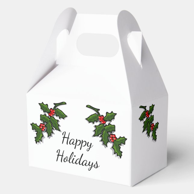 Favour Box - Holly Branches (Front)