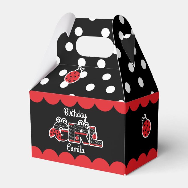 Favour Box Lady bug birthday Girl (Front Side)