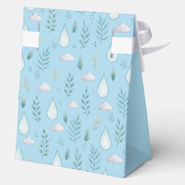 “Favour Box – Light Blue Winter Ornament Gift Box” (Back)