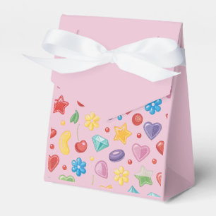“Favour Box – Pink Candy & Star Pattern Gift Box”