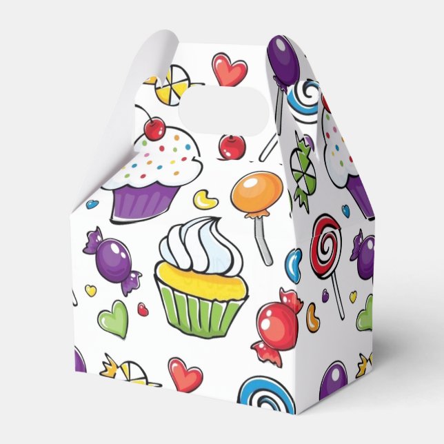 Favour Box - Sweet Cupcakes (Front Side)
