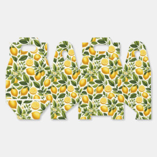 Favour Box - Yellow Lemons, Flowers