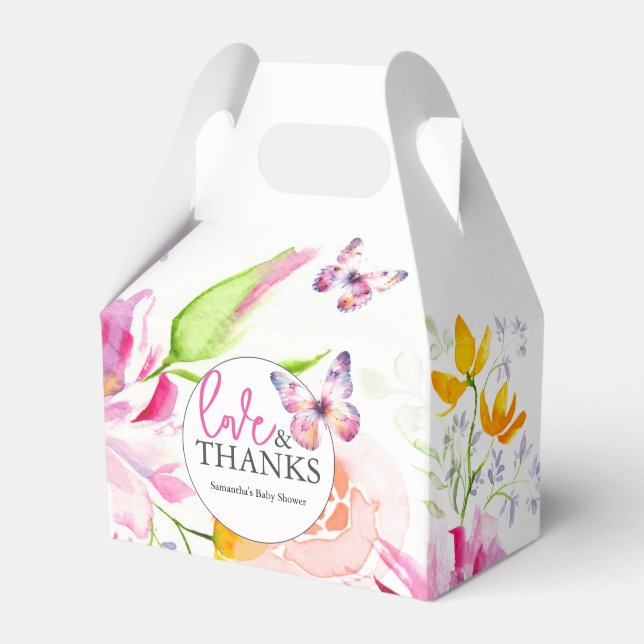 Favour Boxes Baby Shower Butterflies Florals (Front Side)
