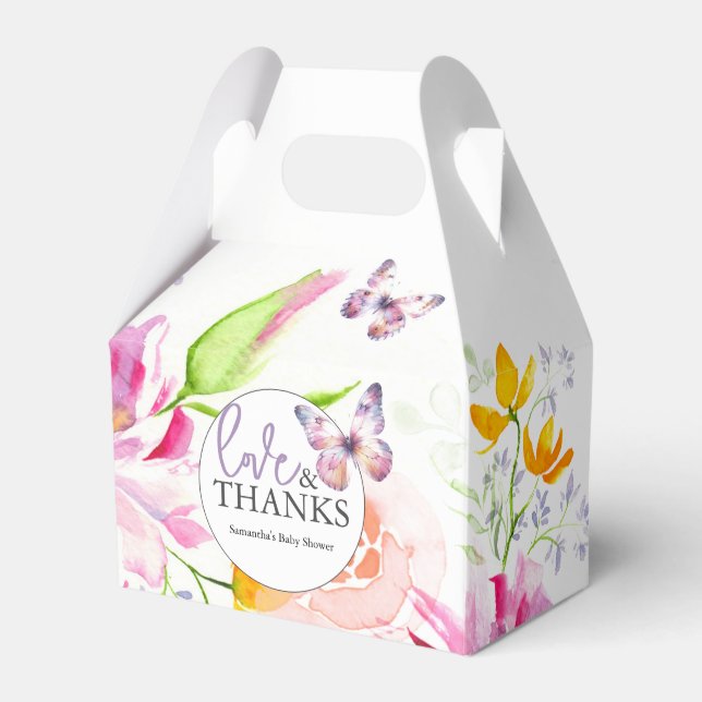Favour Boxes Baby Shower Purple Butterflies (Front Side)