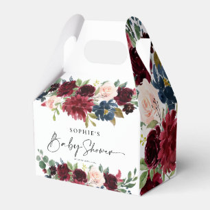 Favour Boxes Burgundy Blush Floral Baby Shower 