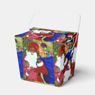 Favour Boxes - Take-Out - Black Santa Gifts - Xmas