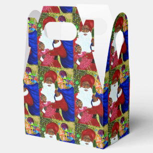 Favour Boxes - Take-Out - Black Santa Gifts - Xmas