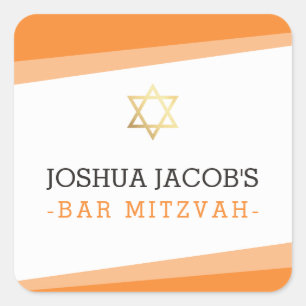 FAVOUR ENVELOPE SEAL star simple modern orange