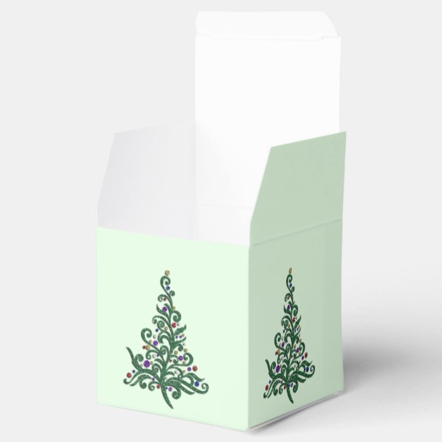 Favour/Gift Box - Green Flourishing Holiday Tree (Opened)