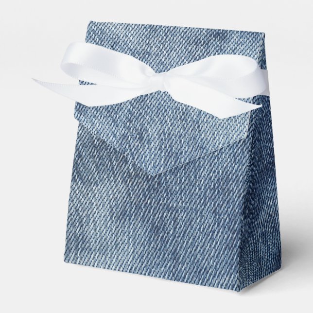 Favour gift box with natural jeans, denim (Front Side)