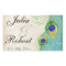 Favour Gift Sticker - Peacock Feathers Wedding Sea