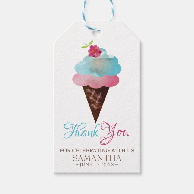 Favour Gift Tag Ice Cream Cone (Front)