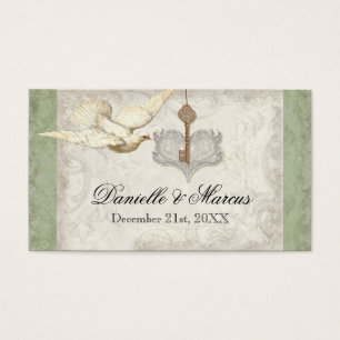 Favour Gift Tags - Key to my Heart, Doves Swirl