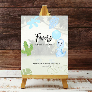 Favour Party Sign Cute Blue Dinosaur Balloon