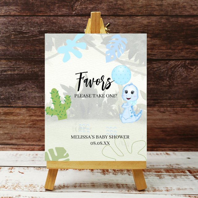 Favour Party Sign Cute Blue Dinosaur Balloon (Creator Uploaded)
