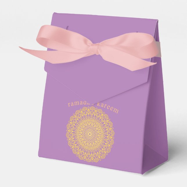 favour purple ramadan kareem  ribbon box (Front Side)