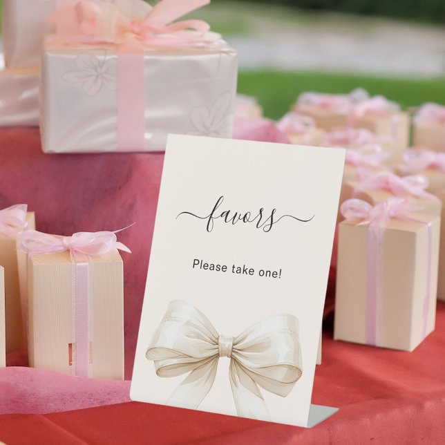 Favour sign beige cream bow (Creator Uploaded)