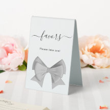 Favour sign blue bow white