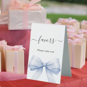 Favour sign blue bow white