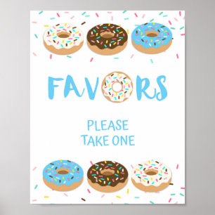 Favour Sign - Blue Doughnut Sprinkle Shower Table
