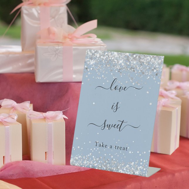 Favour sign dusty blue silver love is sweet weddin (Creator Uploaded)