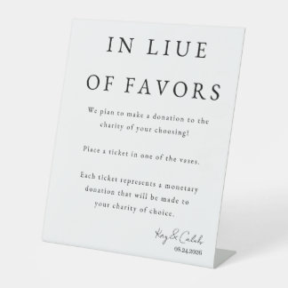 Favour Sign for Wedding