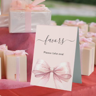 Favour sign pink bow