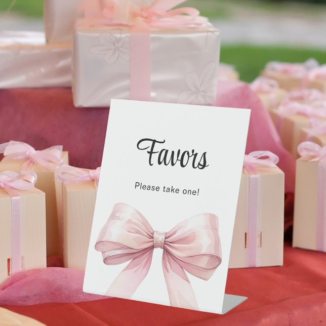 Favour sign pink bow white (Creator Uploaded)