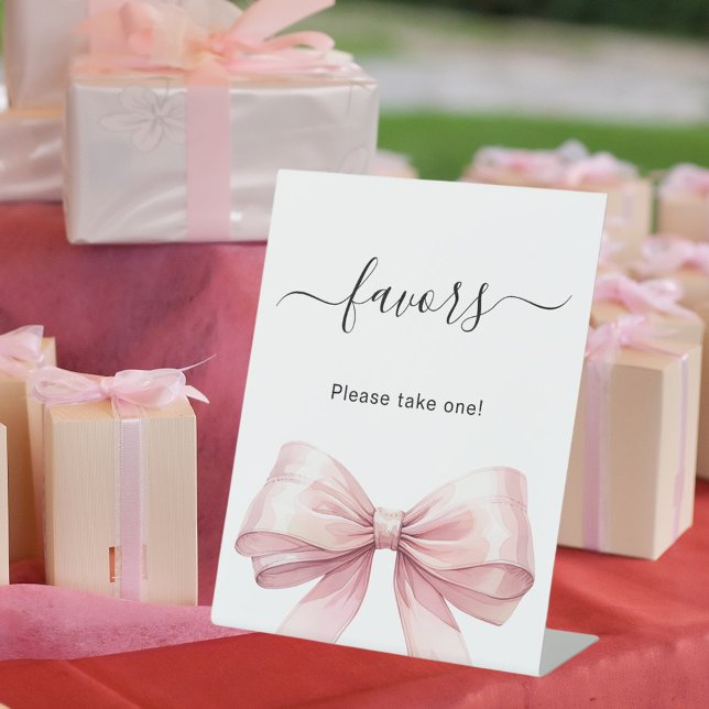 Favour sign pink bow white (Creator Uploaded)