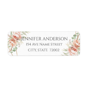 Favour Sticker Wedding Blush Roses